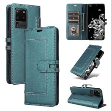 () Flip Case For Samsung Galaxy S20 Ultra RFID Blocking Card Slots Kickstand Magnetic Buckle Closure Premium PU Leather