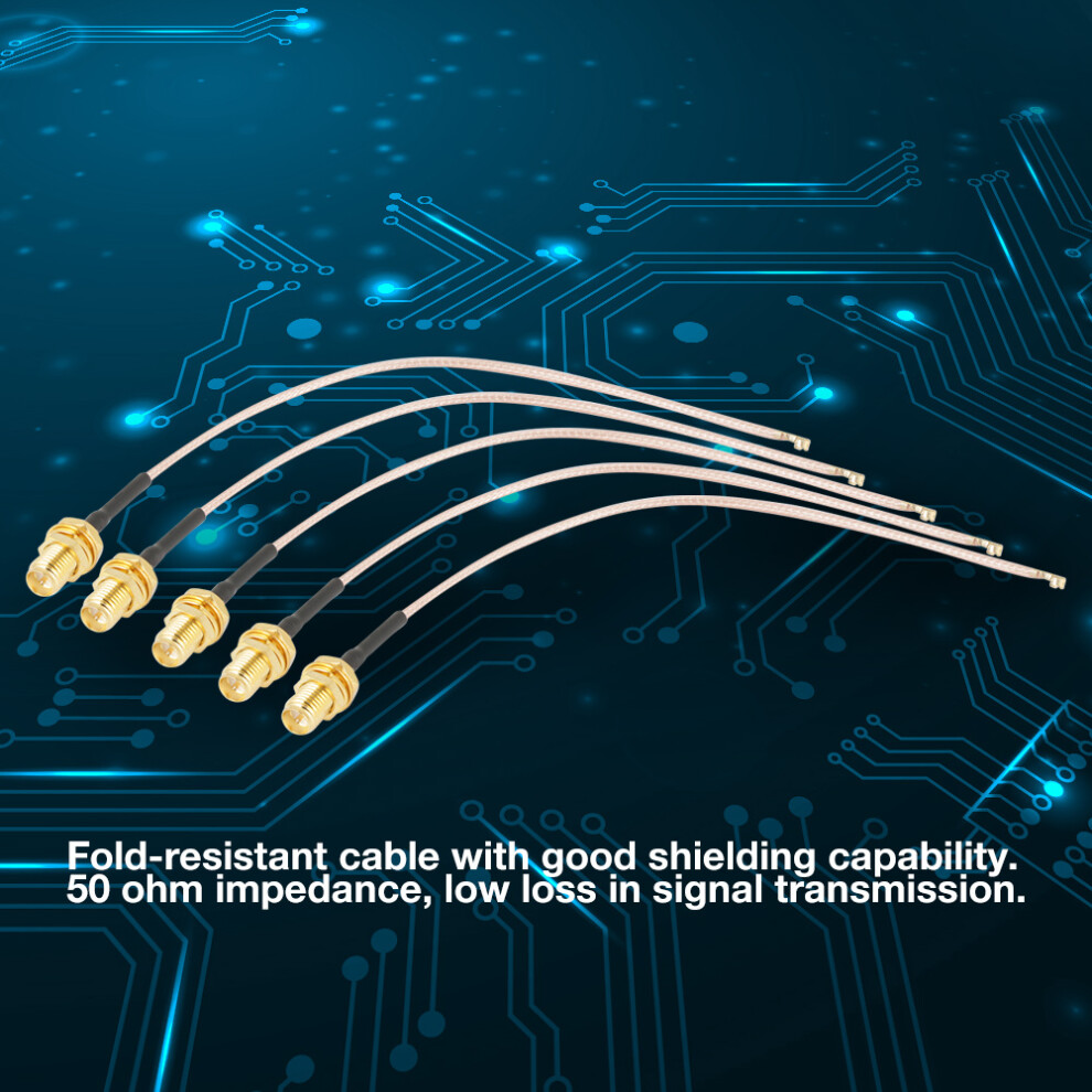 Rpsma To U.fl Rf Coax Connector 5 Pack 15Cm 50Î© For Antennas Australia 7901392648388