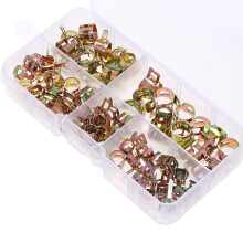 75 Pcs Assorted Metal Hose Clamps Set 6-10mm for Fuel Water Oil