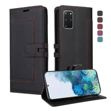() Flip Case For Samsung Galaxy S20 Plus Magnetic Buckle Closure Kickstand Card Slots RFID Blocking Premium PU Leather