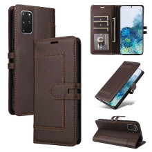 () Flip Case For Samsung Galaxy S20 Plus Magnetic Buckle Closure Kickstand Card Slots RFID Blocking Premium PU Leather