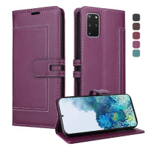 () Flip Case For Samsung Galaxy S20 Plus Magnetic Buckle Closure Kickstand Card Slots RFID Blocking Premium PU Leather