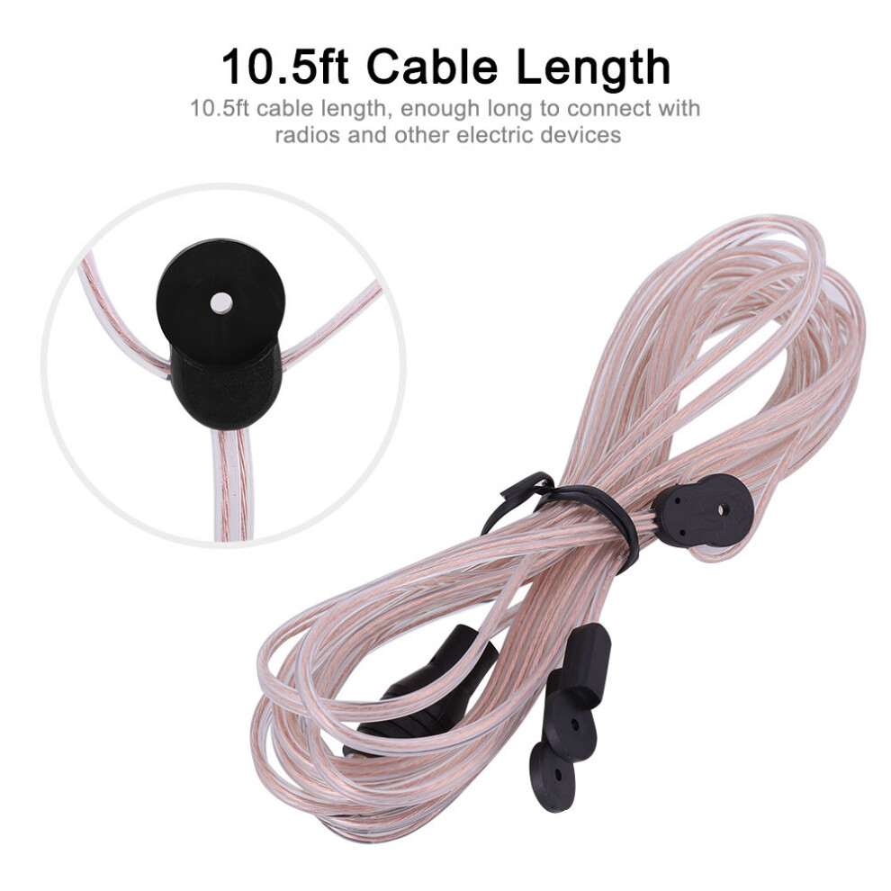 Fm Dipole Antenna For Indoor Radio Tv Signal, 10.5Ft Copper Cable 9371392676649