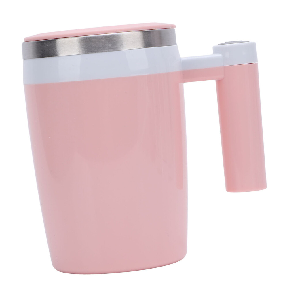 Pink 380Ml Rechargeable Self Stirring Coffee Mug Stainless Steel