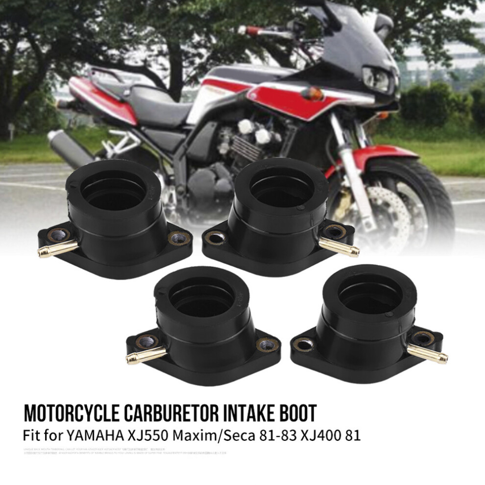4Pcs Motorcycle Carburetor Intake Manifold Boots For Xj550/Xj400 Black 7891392669646