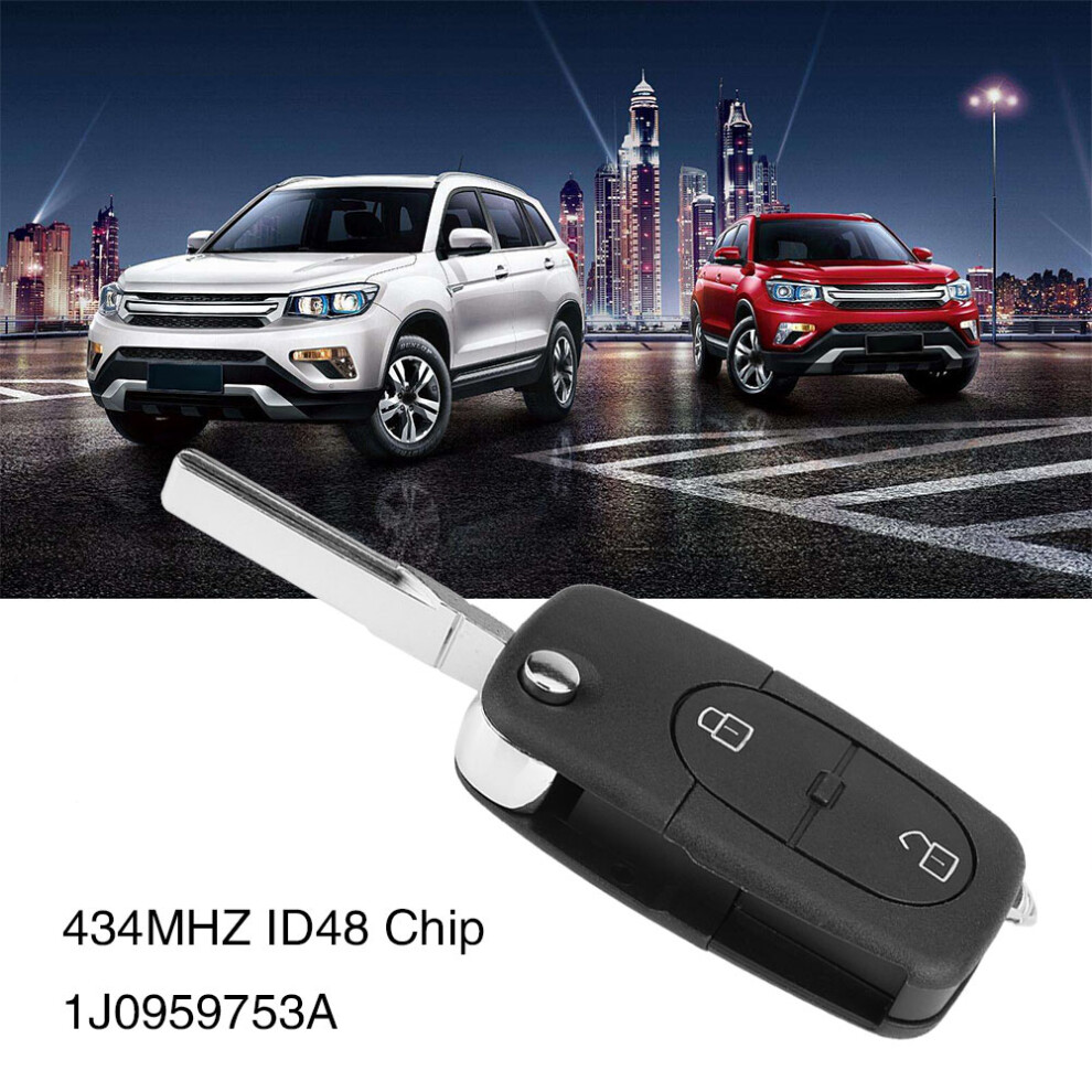 2-Button Car Remote For Golf Mk4 Passat Id48 Chip 434Mhz Black 8701392650935