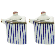 2Pcs Stylish Ceramic Vinegar Holder Soy Sauce Dispenser Multi Color