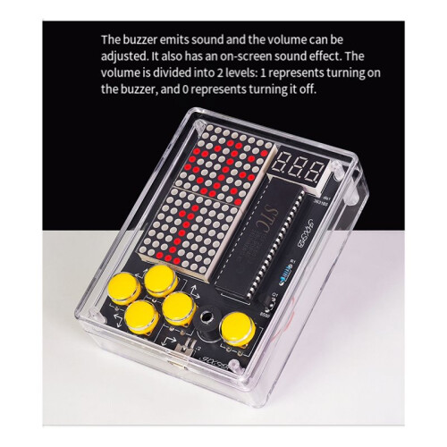 7 Pixel Game Console Electronic DIY Kits Handheld 51 Single-Chip Computer DIY Welding Practice Parts Red