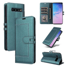 () Flip Case For Samsung Galaxy S10 Plus Premium PU Leather Kickstand Card Slots Magnetic Buckle Closure RFID Blocking