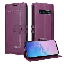 () Flip Case For Samsung Galaxy S10 Plus Premium PU Leather Kickstand Card Slots Magnetic Buckle Closure RFID Blocking