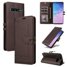() Flip Case For Samsung Galaxy S10 Plus Premium PU Leather Kickstand Card Slots Magnetic Buckle Closure RFID Blocking