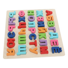 1Set Vibrant Wooden Russian Alphabet Puzzle Toy for Early Education