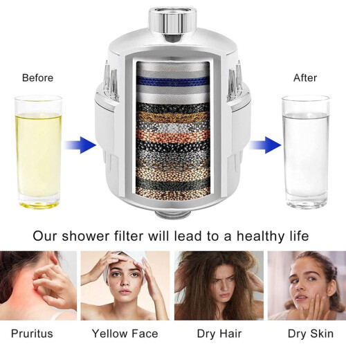 Douchefilter, 15-traps filter voor hard water, universeel 2
