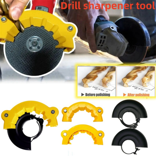 Drill holder with guard for angle grinders, spiral drill sharpener 2