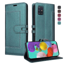 () Flip Case For Samsung Galaxy A51 Card Slots RFID Blocking Premium PU Leather Kickstand Magnetic Buckle Closure