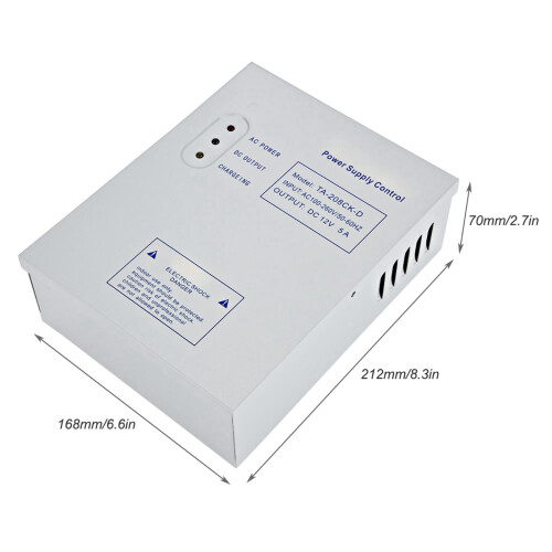 DC 12V/5A Power Supply for Access Control System, 212*168*70mm