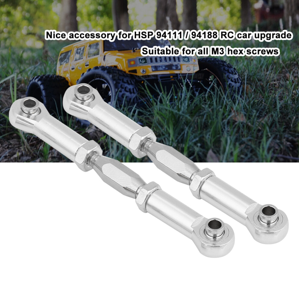 Cnc Machined Aluminium Alloy Rc Car Steering Linkage Rod Upgrade Part Silver 8361392672971