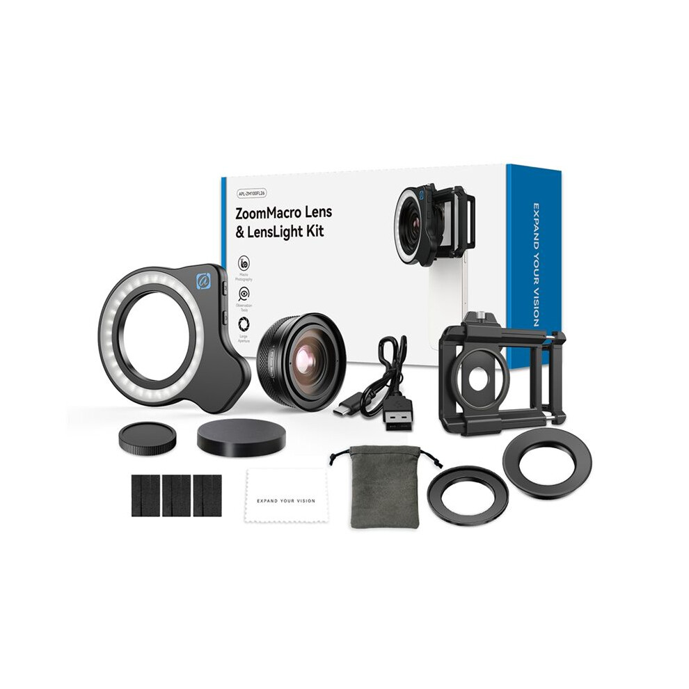 10-20X Zoom Macro Lens With Led Fill Universal Clamp Hd Camera Lens Kit For Smartphones Light 6031744870288