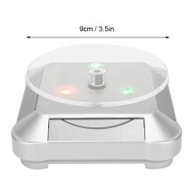 Solar LED Rotating Jewelry Display Stand 9cm Silver with Light