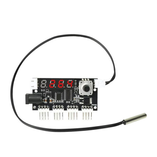 5-24V 5A Four Way PWM Fan Speed Control Intelligent Temperature Control Cooling Speed Controller Display