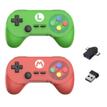 Manette de Jeu Sans Fil PC07 à Double Récepteur, Style Rétro, pour PC, Entrée D, Android TV, Jeux D'Arcade C