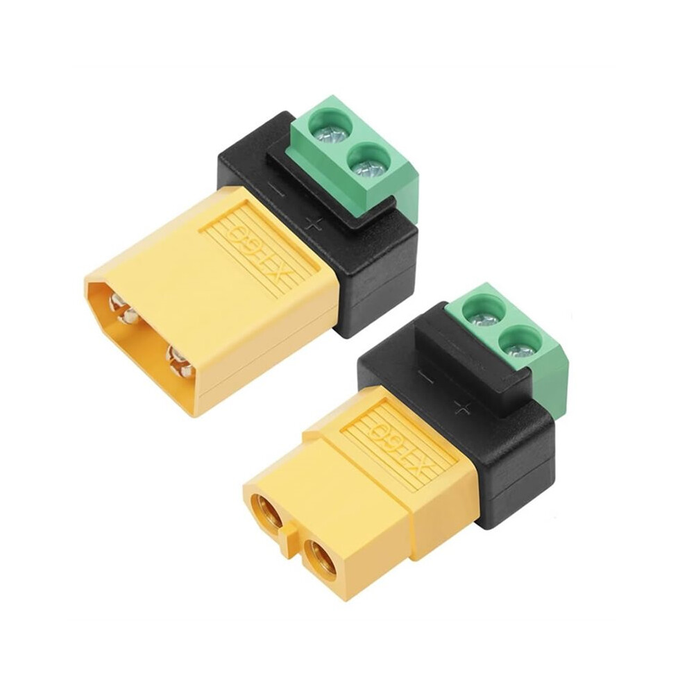 2Pcs Xt60 Connectors Terminal Adapter,Xt60 To 2Pin Solderless Terminal Adapter For Solar Panels,Model Aircraft 6033206317560