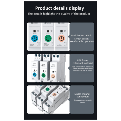 Tuya WiFi Smart Circuit Breaker kWh-Messüberwachung Timer-Relais A 1