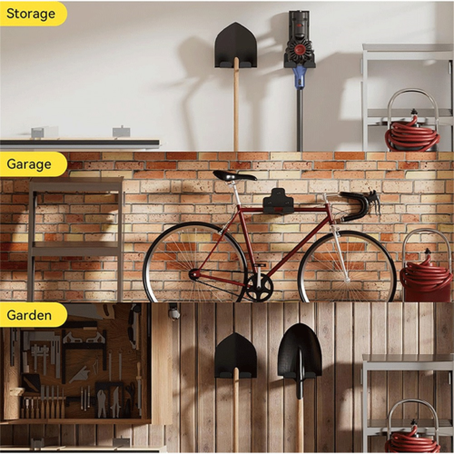 Garage organizer, trimmer rack, tools 2