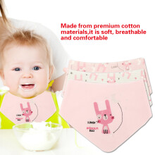 Insular Baby Bib for 0-3 Years, Cotton, Soft, Adjustable Snap