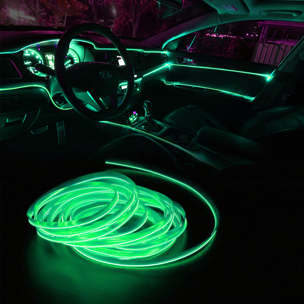 Car Interior Led Strip 4M Auto Decorative Ing Light/Green 9451392664386
