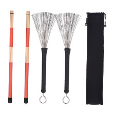 Drum Sticks & Brushes Set with Storage Bag for Jazz Folk 40cm
