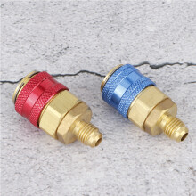 2pcs R134A High Low Pressure Straight Quick Coupler Aluminum Brass Adapter 11mm