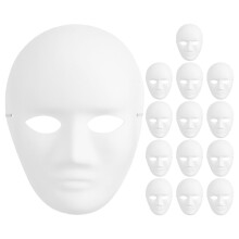 14St Full Face Maskers Papier, Wit Voor Artistiek Carnaval