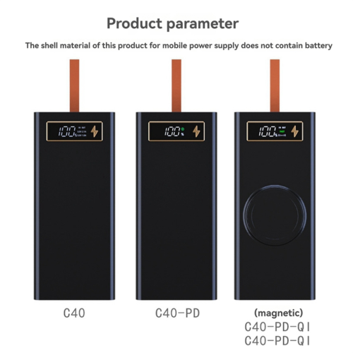 DIY Power Case Box 40x18650 Batteripaket Avtagbart Batterifodral A 1