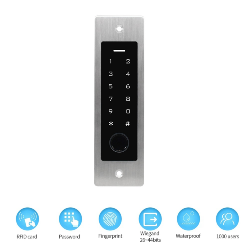 Metal fingerprint access control keypad 125 kHz reader controller 2