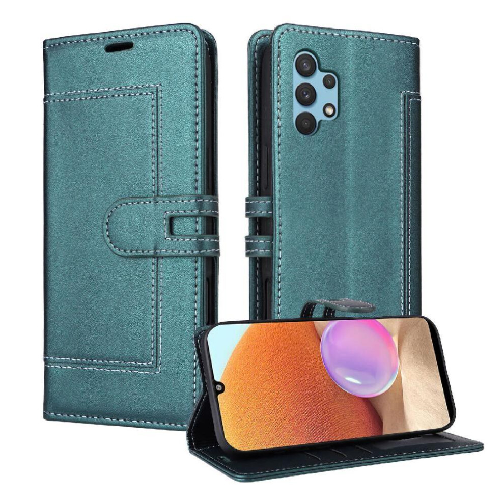 () Flip Case For Samsung Galaxy A32 4G Premium Pu Leather Magnetic Buckle Closure Card Slots Kickstand Rfid Blocking 764563246571