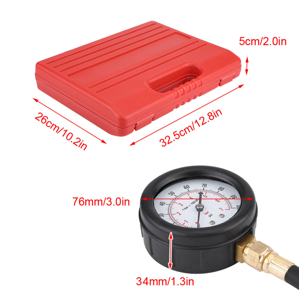 Tu-113 Petrol Fuel Pressure Gauge Tester 0-7Bar 90Mm Case 3421392667171