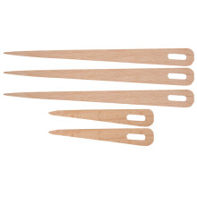 5PCS Wooden Big Eye Knitting Needles for Tapestry Weaving and Craft Making