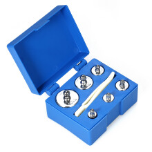 6pcs Calibration Weights Set 5g-100g with Tweezer, Silver, 200g Capacity