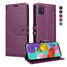 () Flip Case For Samsung Galaxy A71 Magnetic Buckle Closure Kickstand Card Slots Premium PU Leather RFID Blocking