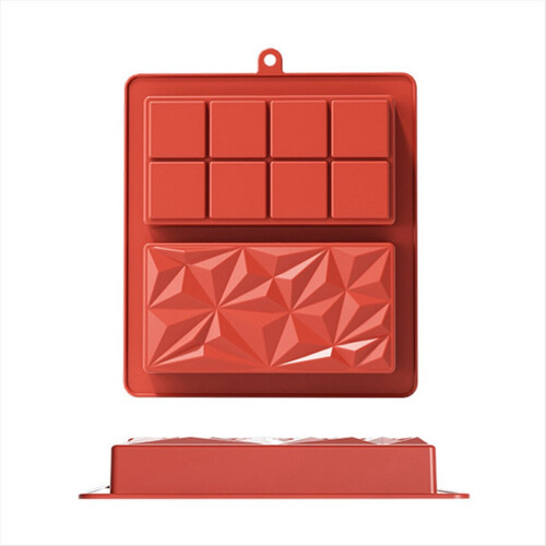 2-piece silicone chocolate bar mold for filled bars 1