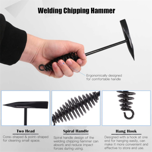 5-piece tool set for removing welding slag: welding hammer 1
