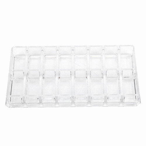 16-Compartment Transparent Acrylic Organizer Box, 22x12x2.5cm 2