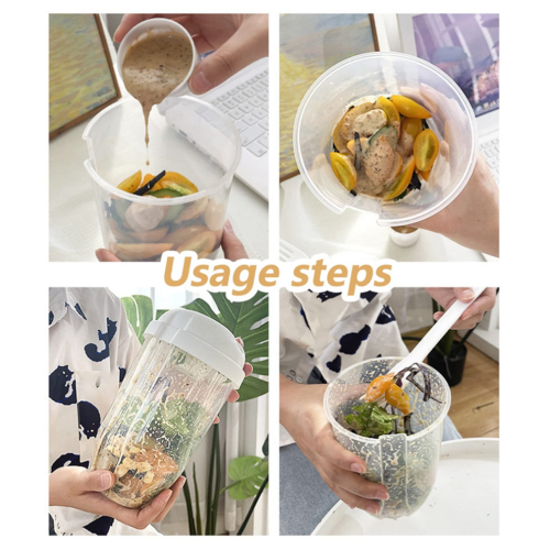 White breakfast salad/yogurt cup with spoon and lid 2