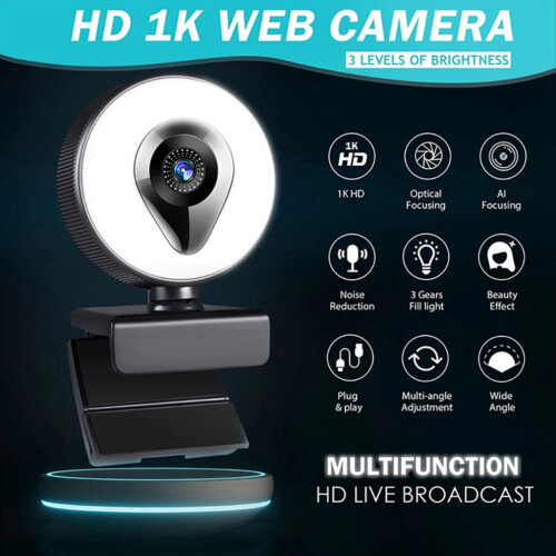 Live stream web camera Full HD 1080p LED fill light 30 FPS 1