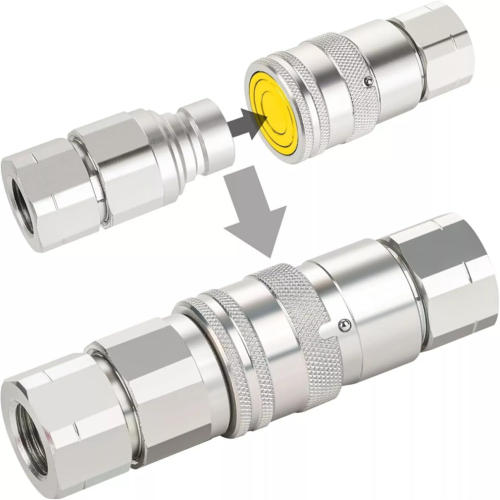 1 Set Hydraulic Quick Couplings 1/2 Inch SAE Flat Surface 1