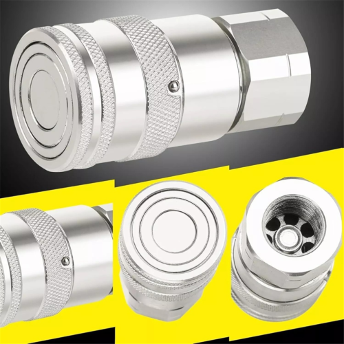 1 Set Hydraulic Quick Couplings 1/2 Inch SAE Flat Surface 2