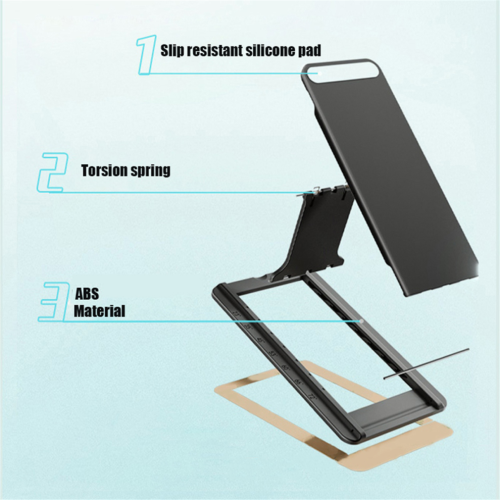 Universal Tablet Stand, Foldable Storage, Sticky Tablet Holder, Pink 1