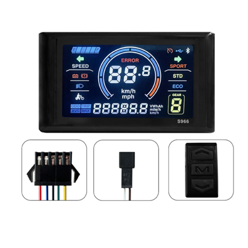 24-72V E-Bike LCD-S966 Colorful Display Control Panel SM Connector 2