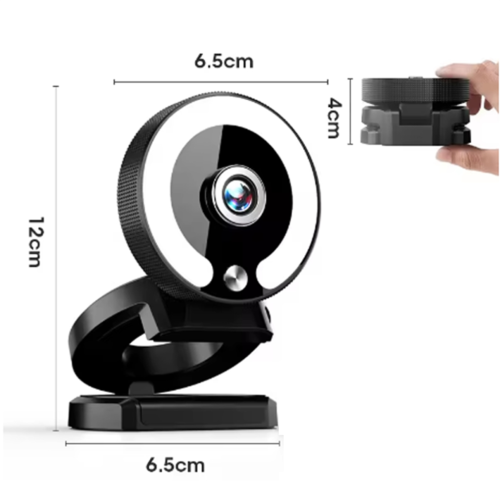 4K HD camera with fill light, laptop PC computer live streaming camera 1